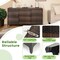 Costway 84 Gallon 3-Door Patio Wicker Storage Cabinet Deck Box with Removable Shelves Black/Mix Brown